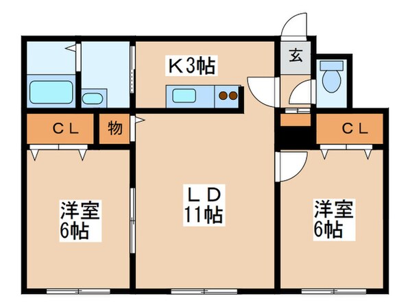 モンレーヴ北27の物件間取画像